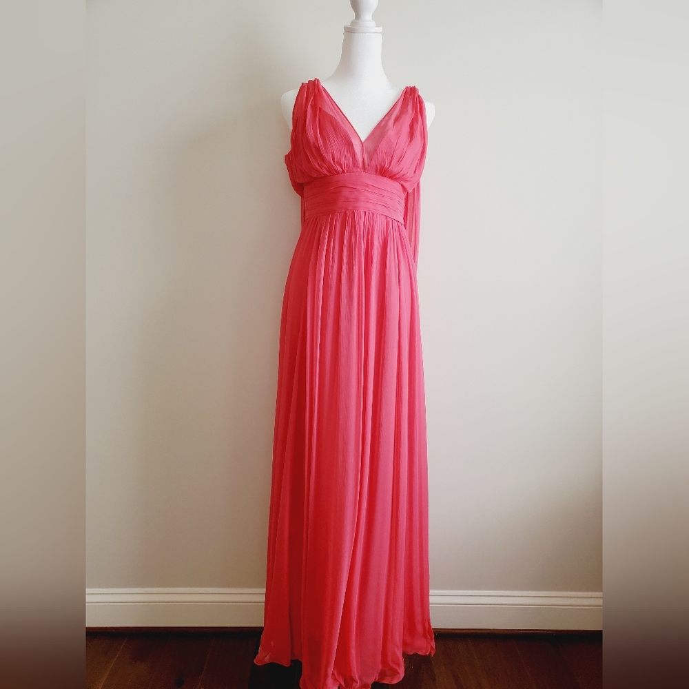 BCBGMAXAZRIA Women's Tie Shoulder Evening Gown Size 8
